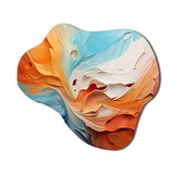 Teal Orange Bold Abstract Flow Collage I - Asymmetric Metal Wall Art