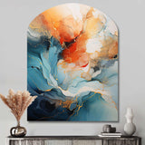 Teal Orange Bold Abstract Flow Collage II - Asymmetric Metal Wall Art