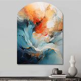 Teal Orange Bold Abstract Flow Collage II - Asymmetric Metal Wall Art