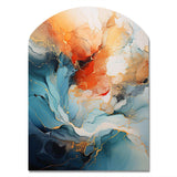 Teal Orange Bold Abstract Flow Collage II - Asymmetric Metal Wall Art