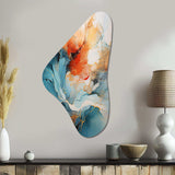 Teal Orange Bold Abstract Flow Collage II - Asymmetric Metal Wall Art