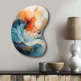 Teal Orange Bold Abstract Flow Collage II - Asymmetric Metal Wall Art