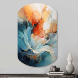 Teal Orange Bold Abstract Flow Collage II - Asymmetric Metal Wall Art