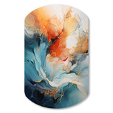 Teal Orange Bold Abstract Flow Collage II - Asymmetric Metal Wall Art