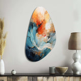 Teal Orange Bold Abstract Flow Collage II - Asymmetric Metal Wall Art