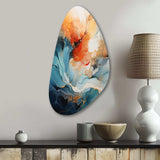 Teal Orange Bold Abstract Flow Collage II - Asymmetric Metal Wall Art