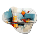 Teal Orange Bold Flow Collage - Asymmetric Metal Wall Art