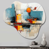 Teal Orange Bold Flow Collage - Asymmetric Metal Wall Art