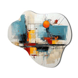 Teal Orange Bold Flow Collage - Asymmetric Metal Wall Art