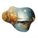 Teal Orange Bold Energy I - Asymmetric Metal Wall Art