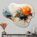 Teal Orange Bold Energy III - Asymmetric Metal Wall Art