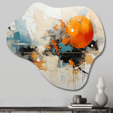 Teal Orange Bold Energy III - Asymmetric Metal Wall Art