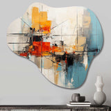 Teal Orange Bold Energy IV - Asymmetric Metal Wall Art