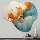 Teal Orange Bold Energy V - Asymmetric Metal Wall Art