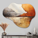 Grey Orange Grey And Orange Geological Wonders - Asymmetric Metal Wall Art