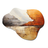 Grey Orange Grey And Orange Geological Wonders - Asymmetric Metal Wall Art