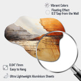 Grey Orange Grey And Orange Geological Wonders - Asymmetric Metal Wall Art