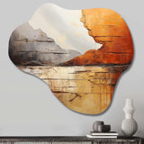 Grey Orange Grey And Orange Geological Wonders - Asymmetric Metal Wall Art