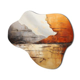 Grey Orange Grey And Orange Geological Wonders - Asymmetric Metal Wall Art