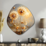 White Dandelion Romantic Impression I - Asymmetric Metal Wall Art