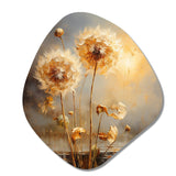 White Dandelion Romantic Impression I - Asymmetric Metal Wall Art