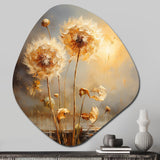 White Dandelion Romantic Impression I - Asymmetric Metal Wall Art