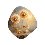 White Dandelion Romantic Impression I - Asymmetric Metal Wall Art