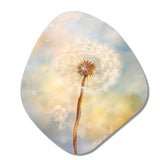 White Dandelion Romantic Impression III - Asymmetric Metal Wall Art