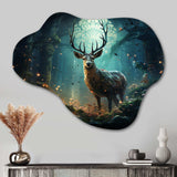 Deer Enchanted Forest II - Asymmetric Metal Wall Art