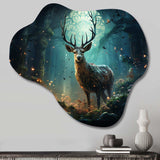 Deer Enchanted Forest II - Asymmetric Metal Wall Art