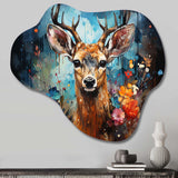 Deer Graceful Fawn Collage II - Asymmetric Metal Wall Art