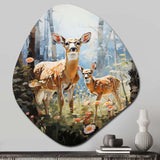 Deer Graceful Fawn Pastoral II - Asymmetric Metal Wall Art