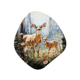 Deer Graceful Fawn Pastoral II - Asymmetric Metal Wall Art