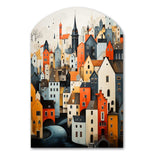 Denmark Scarlet Roofs Collage III - Asymmetric Metal Wall Art