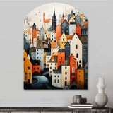 Denmark Scarlet Roofs Collage III - Asymmetric Metal Wall Art