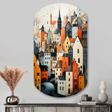 Denmark Scarlet Roofs Collage III - Asymmetric Metal Wall Art