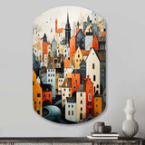 Denmark Scarlet Roofs Collage III - Asymmetric Metal Wall Art