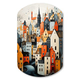 Denmark Scarlet Roofs Collage III - Asymmetric Metal Wall Art