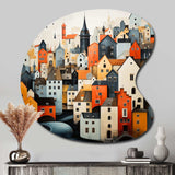 Denmark Scarlet Roofs Collage III - Asymmetric Metal Wall Art