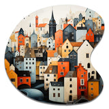 Denmark Scarlet Roofs Collage III - Asymmetric Metal Wall Art