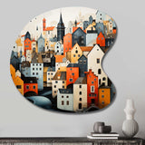 Denmark Scarlet Roofs Collage III - Asymmetric Metal Wall Art