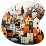 Denmark Scarlet Roofs Collage III - Asymmetric Metal Wall Art