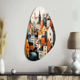 Denmark Scarlet Roofs Collage III - Asymmetric Metal Wall Art