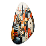 Denmark Scarlet Roofs Collage III - Asymmetric Metal Wall Art