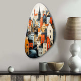 Denmark Scarlet Roofs Collage III - Asymmetric Metal Wall Art