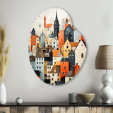 Denmark Scarlet Roofs Collage III - Asymmetric Metal Wall Art