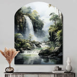 Dominican Whispering Waterfalls II - Asymmetric Metal Wall Art