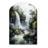 Dominican Whispering Waterfalls II - Asymmetric Metal Wall Art