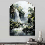 Dominican Whispering Waterfalls II - Asymmetric Metal Wall Art