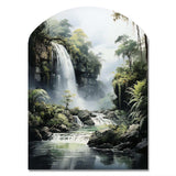 Dominican Whispering Waterfalls II - Asymmetric Metal Wall Art